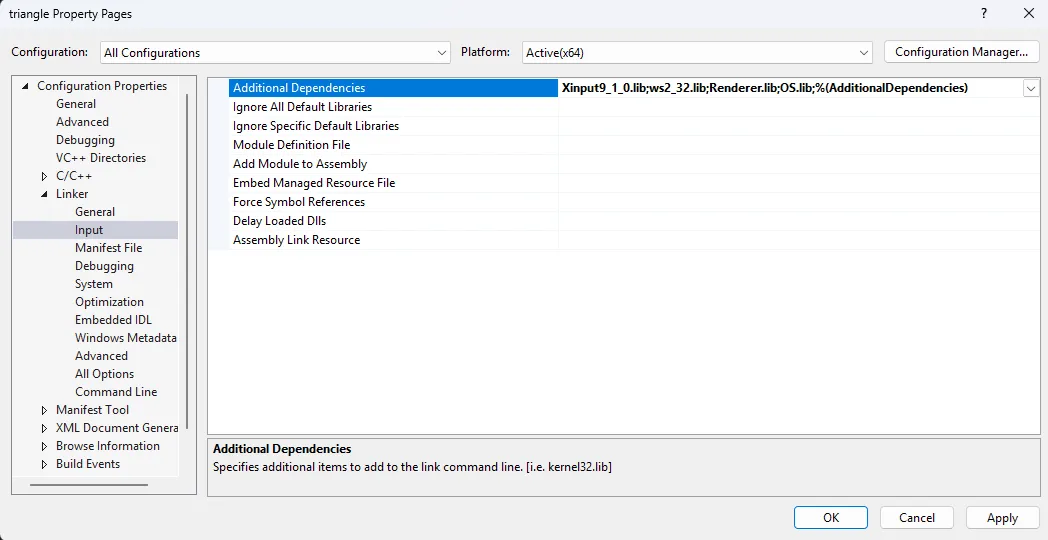 Linker input